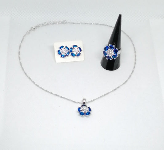 Pendentif Fleur Bleue